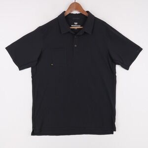 Warroad Polo Shirt Mens XL Black Short Sleeve Modal Blend Stretch Chest Pocket